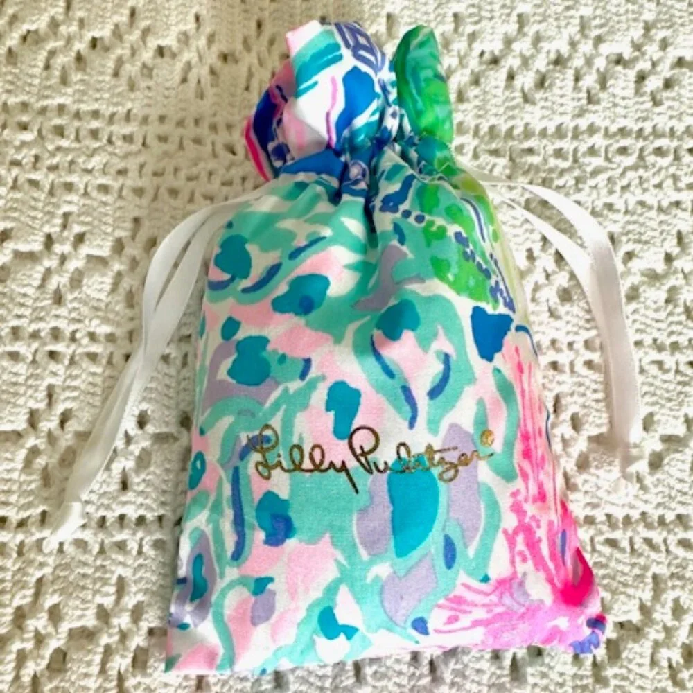 NWT Lilly Pulitzer Pink Palms Necklace Gold